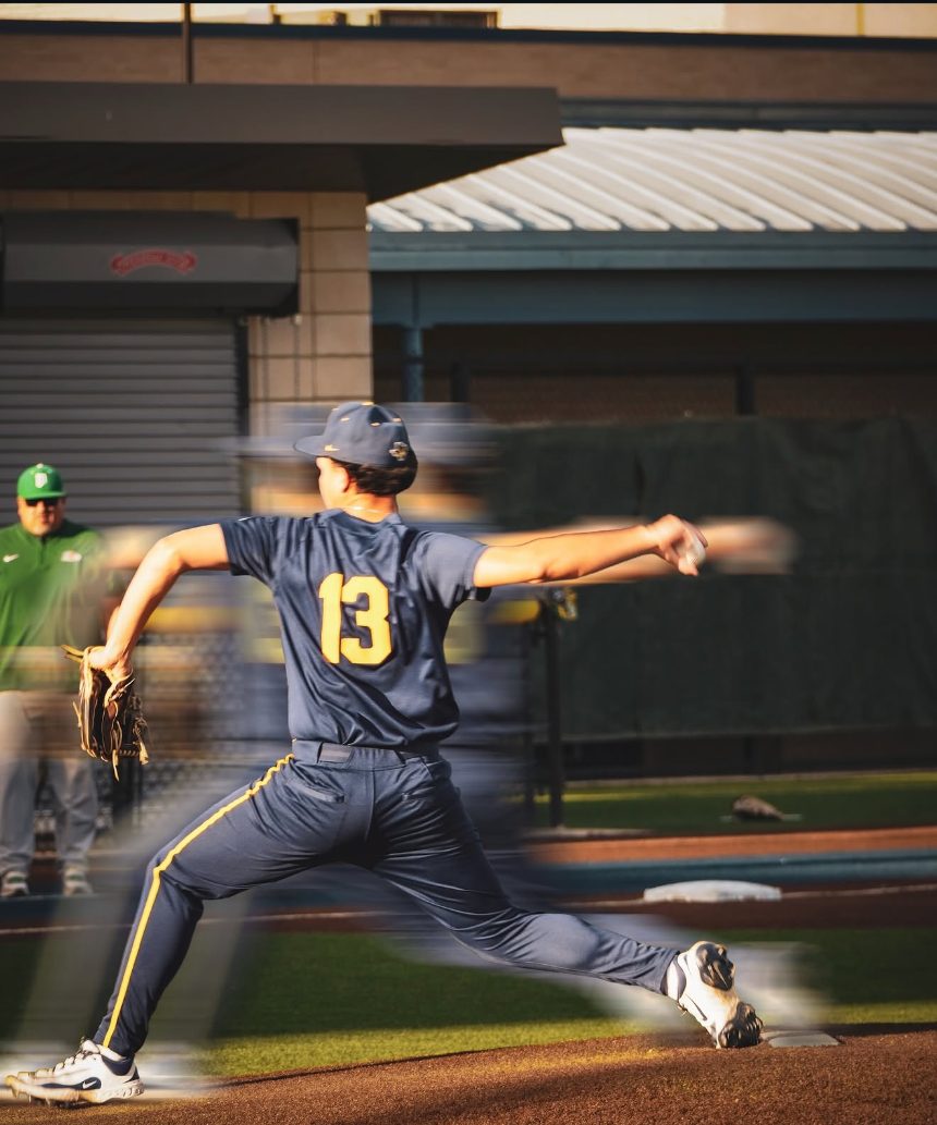 Eastwood Troopers pitcher delivering a pitch at The Fort